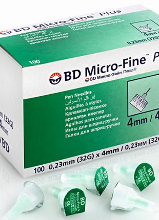 Иглы BD Micro-Fine+ «МикроФайн» 4 мм 100 шт.