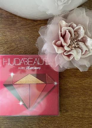 Huda beauty obsessions palette - ruby, палетка тіней, 10 гр