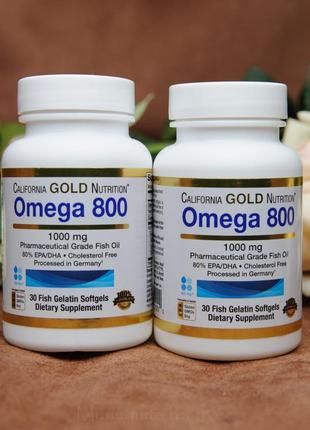 California Gold Nutrition, омега 800, рыбий жир фармацевтическ...