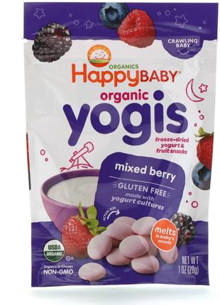 Happy Family Organics, Yogis, органічні снеки з сублімованого ...