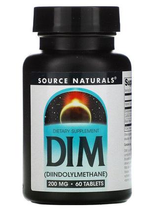 Source Naturals, DIM (дііндолілметан), 200 мг, 60 таблеток