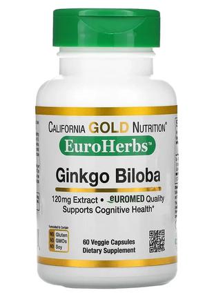 California Gold Nutrition, EuroHerbs, екстракт гінкго білоба, ...