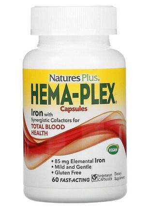Nature's Plus, Hema-Plex, 60 вегетаріанських капсул швидкої дії