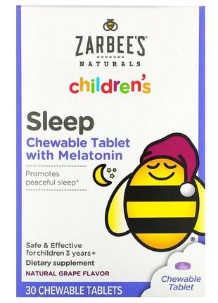 Zarbee's, дитячі таблетки для поліпшення сну з мелатоніном нат...