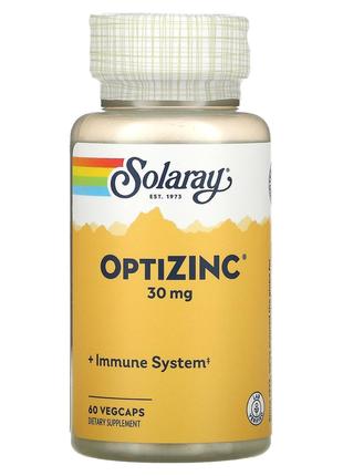Цинк Solaray, OptiZinc, 30 мг, 60 капсул VegCap