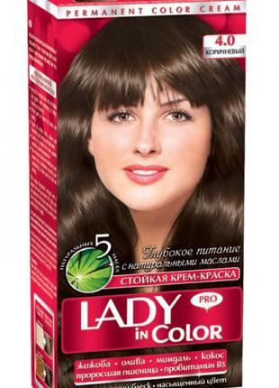 Lady in color краска для волос №4.0 Коричневый