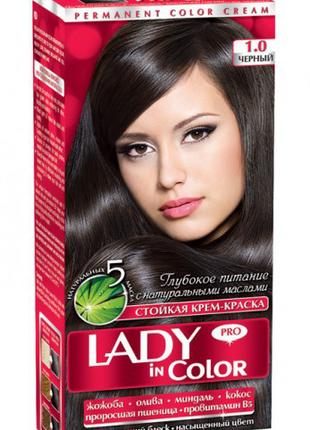 Lady in color краска для волос №1.0 Чёрный