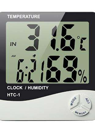 Термометр с гигрометром HTC-1 HQ (часы, будильник, календарь)