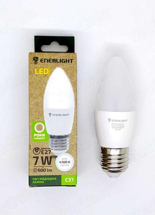 Лампа светодиодная ENERLIGHT C37 7Вт 4100K E27