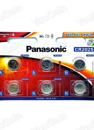 Батарея литиевая CR2025 Panasonic (1 батарейка)