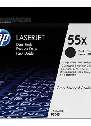 Картридж HP LJ 55XD P3015 series black(max) DUAL PACK (CE255XD)