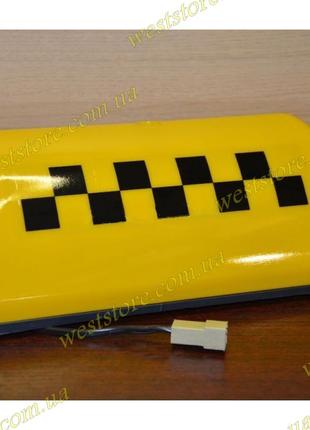 Фонарь "Такси" желтый шашка с проводом на магните