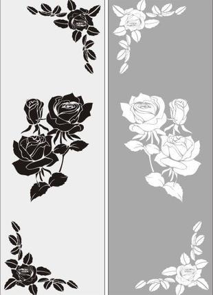 Виниловые наклейки " Узор 2 розы " 65х40 см