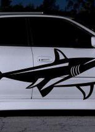 Виниловые наклейки на авто " Акула на бок " 45х130 см 2шт