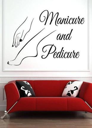 Виниловые наклейки " В салон красоты 026 Manicure and pedicure...