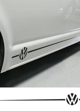 Вінілові наклейки на авто " Смуги VW " 12х98 см 2 шт