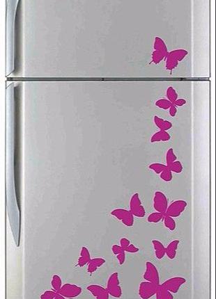 Виниловые наклейки " Бабочки на холодильник " 30х30 см