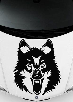Виниловые наклейки на авто " Злой волк " 60х45 см