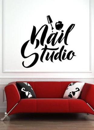 Виниловые наклейки " В салон красоты 027 Nail Studio " 60х60 см