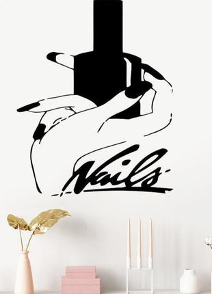 Виниловые наклейки " В салон красоты 001 Nails " 63х50 см