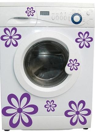 Виниловые наклейки " Цветы на стиральную машинку " 54х60 см