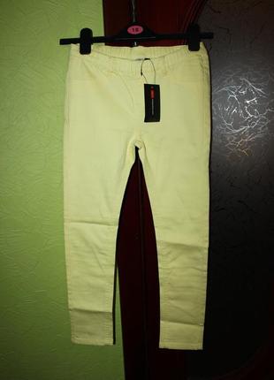 Новые желтые штаны, джеггенсы девочке на рост 146 и 152см