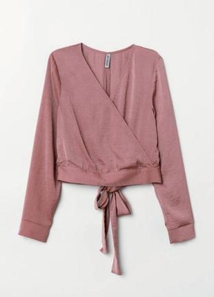 Шикарная блузка с завязками на спине/пыльная роза