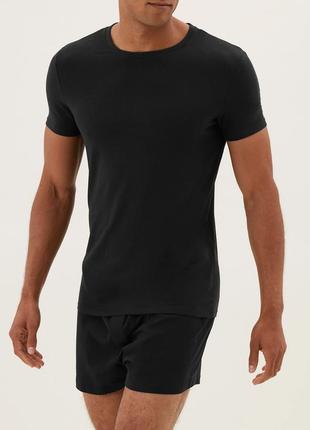 Черная базовая футболка m&s thermal t shirt р. м