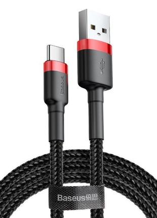USB кабель разъем USB на Type-C BASEUS cafule |2m, 2A|. Black-Red