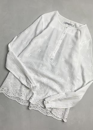 Шикарная блуза из нежного батиста вышивка/прошва moss copenhagen