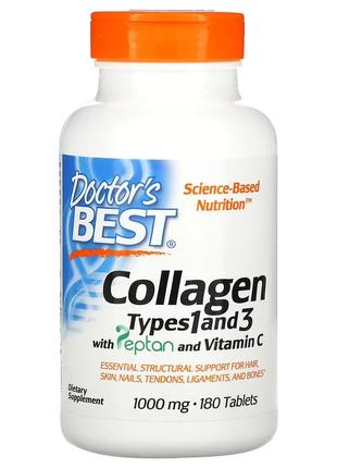 Doctor's Best, колаген типу 1 і 3 з Peptan та вітаміном C, 100...