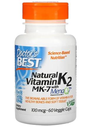 Doctor's Best, натуральний вітамін K2 MK-7 з MenaQ7, 100 мкг, ...