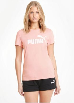Подростковая розовая футболка с логотипом puma
