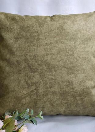 Декоративная наволочка 40*40 см мраморная зелёная