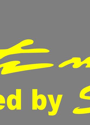 Наклейка - Sports Mind на капот - Желтая 28х8 см