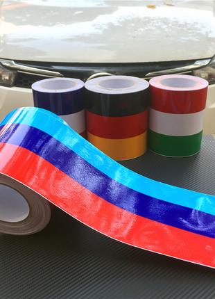 Виниловая полоса флаг на кузов BMW M/// 100 х 15 см