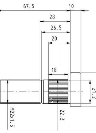 Шпилька колесная SAF M22x1,5x67mm*77mm (SBK2243-11S, BI9-22K01)