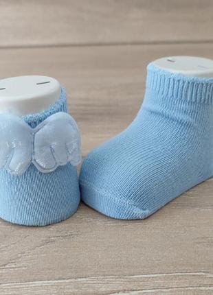 Нарядные носочки для новорожденного малыша тонкие голубенькие ...