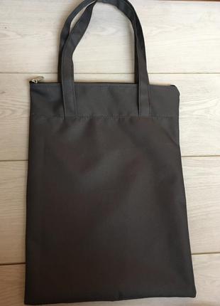 Серый шоппер на молнии, сумка для покупок
