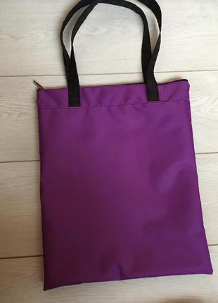 Фиолетовый шоппер на молнии, сумка для покупок