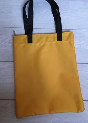 Желтый шоппер на молнии, сумка для покупок