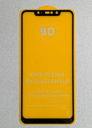Защитное стекло 9D для Xiaomi Redmi Note 6 Pro с рамкой чёрног...