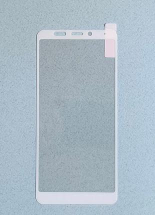 Защитное стекло 9H для Xiaomi Redmi 5 с рамкой белого цвета вы...