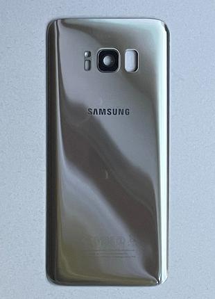 Задняя крышка для Galaxy S8 Gold золотого цвета со стеклом камеры