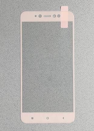 Защитное стекло для Xiaomi Redmi Note 5A с рамкой белого цвета...