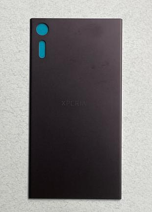 Задняя крышка для Xperia XZ Black на замену стеклянная чёрная