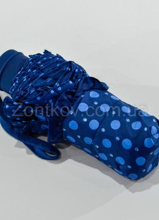 Міні парасолька синя в горошок і рюшою