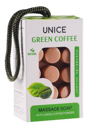Натуральне масажне мило-скраб з зеленої кави 120 г Unice