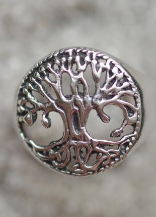 Кольцо Древо жизни . Размер 17. Индия серебро талисман
