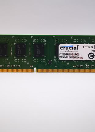 Оперативная память Crucial DDR3 2Gb 1600MHz PC3-12800U (CT2566...